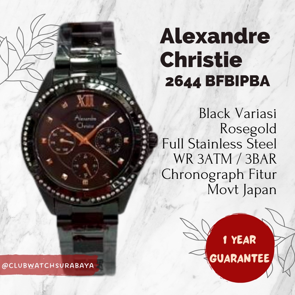 Jam Tangan Wanita Alexandre Christie ORI 2644 BFBIPBA / Alexandre Christie Jam Tangan Cewek 2644 BFB