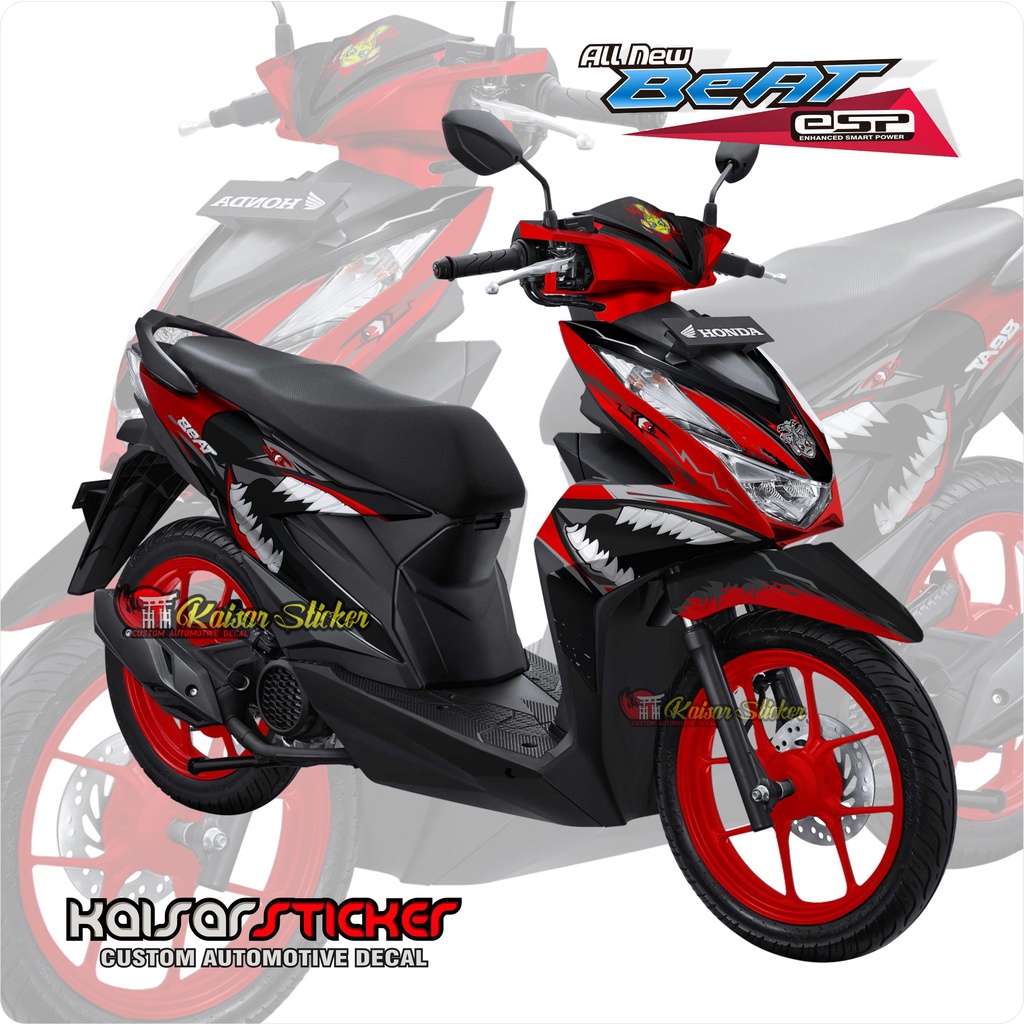 Decal Beat 2020 Full Body, Stiker Dekal Honda BEAT ISS, BEAT DELUXE 2020-2021 HIU SHARK