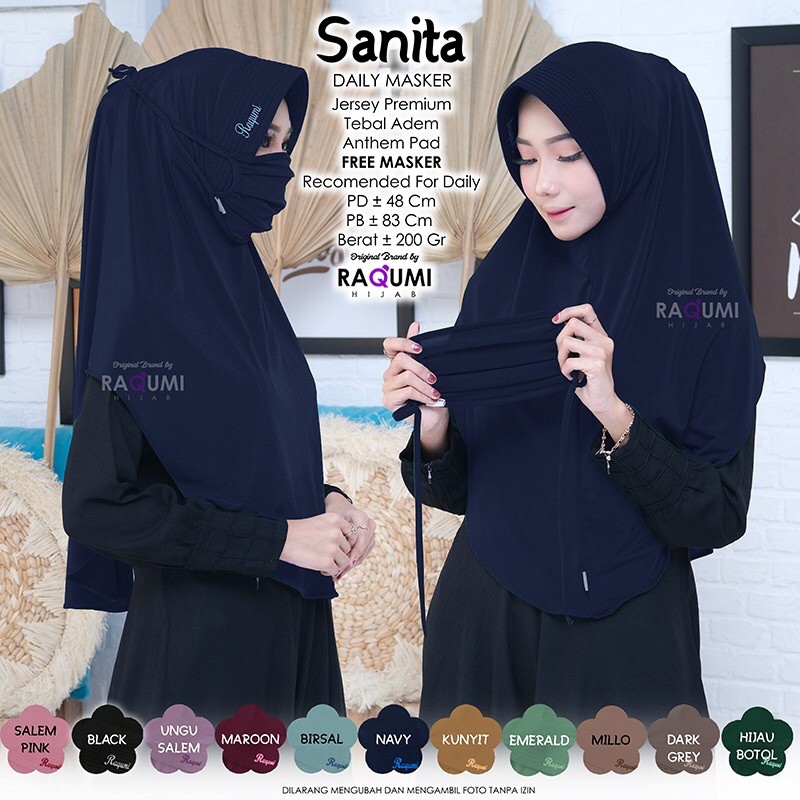 [Original Raqumi]FREE Masker-Sanita daily hijab by Raqumi Hijab