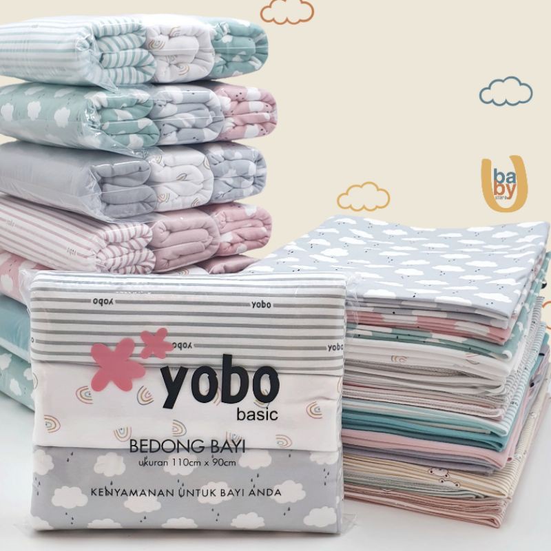 Baby U Yobo Basic Bedong Bayi Motif Isi 3 Pcs