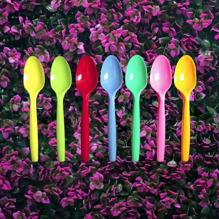 NS Sendok Plastik Warna Warni Alat Sendok Makan