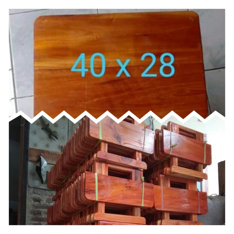 Grosir Meja lipat Plitur 1 Ikat (10 biji ) ukuran 40x28cm