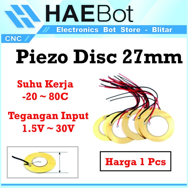 [HAEBOT] Sensor Piezo Dics Disk Pendeteksi Getaran Ketukan Alarm 27mm Module Arduinoo Bel Ketuk