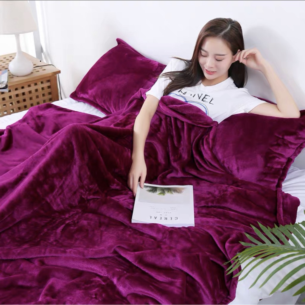 D&amp;Z Selimut bulu halus polos uk 140x200 import kualitas tinggi