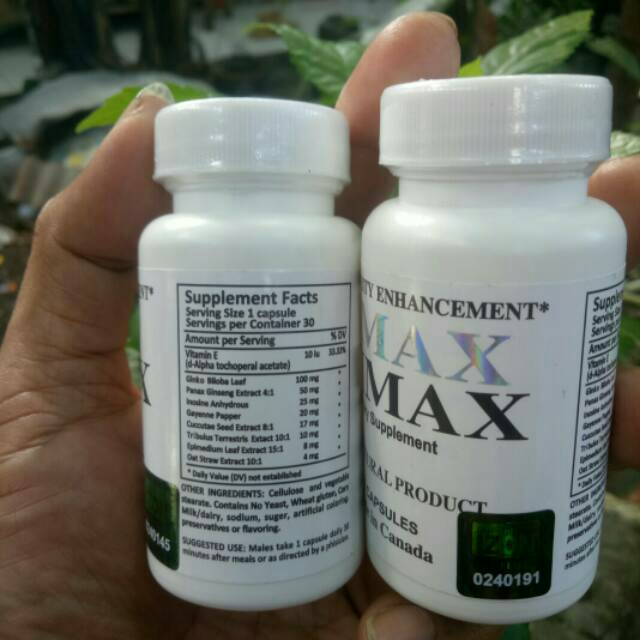 HERBAL CAPSULE ''VMAX '' CANADA - STAMINA - TAHAN LAMA - ASLI ORIGINAL - PENIGRO OIL OLES