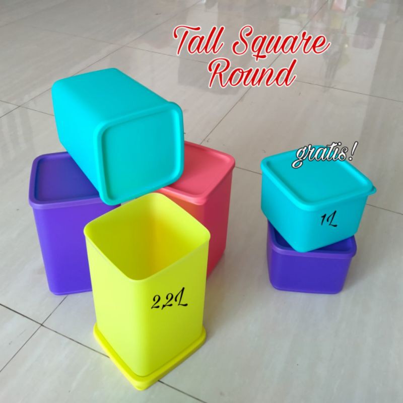 tall square round/toples promo tupperware