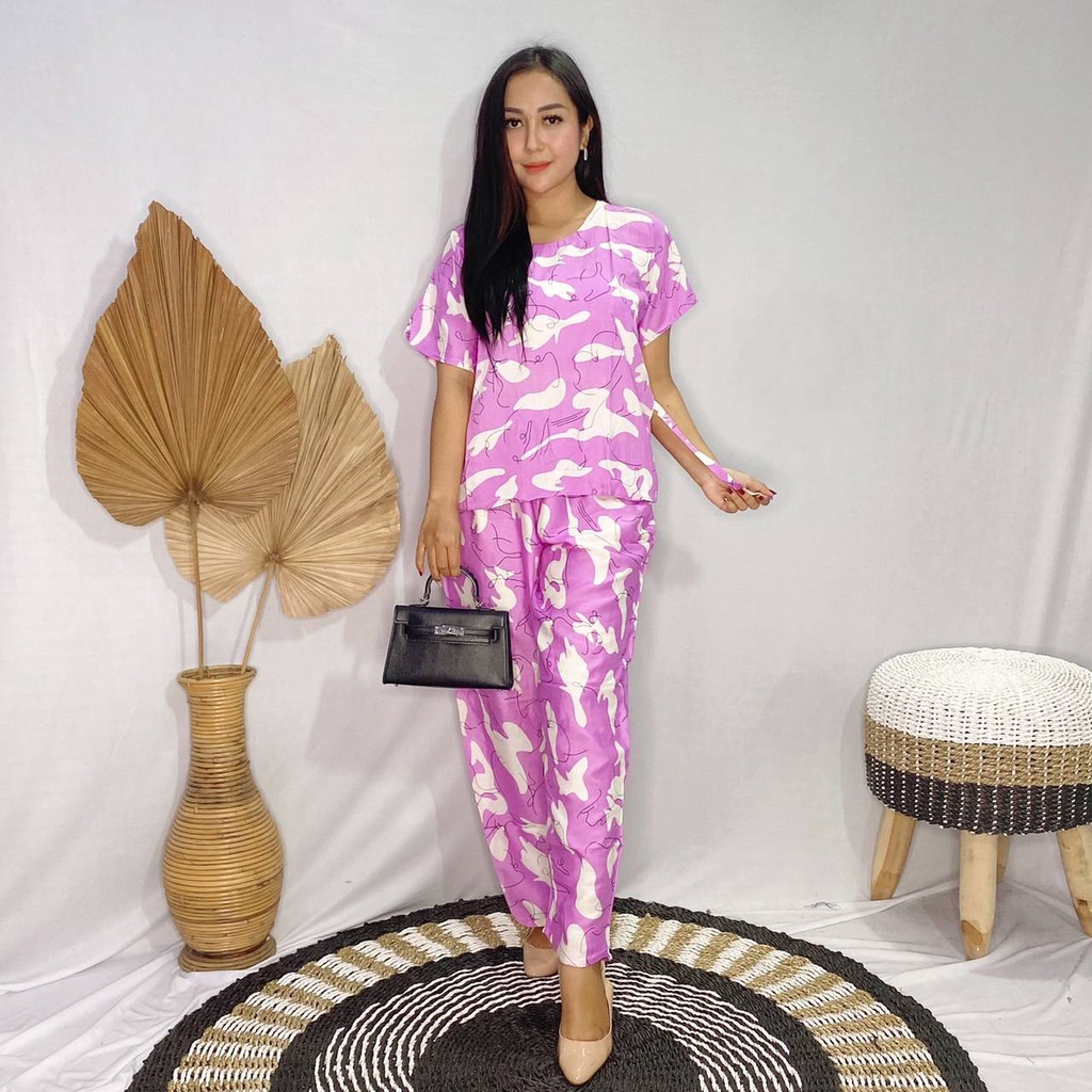 Setelan Panjang Bali-SET RUMBLE LILACK