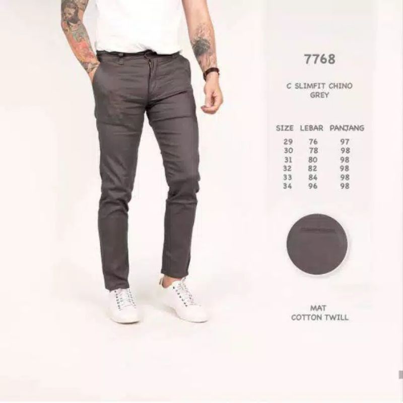 CELANA PRIA CHINO Slim fit Panjang Pria Kerja kantor Santai Liburan Cowok Original