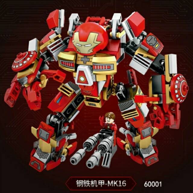 Brick hulkbuster ironman mk16 sembo 60001 - lego compatible