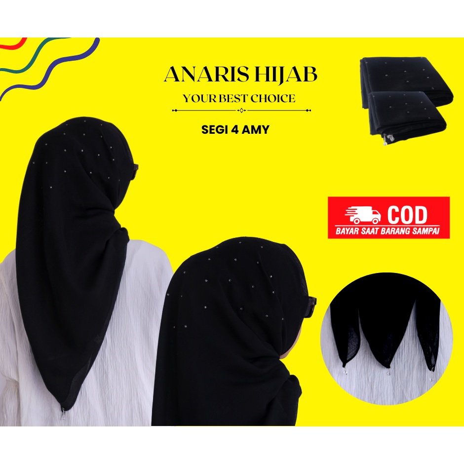Jilbab Hijab Segi Empat Paris Swarovski Kerudung Swaroski Segi 4 Anti Letoy Krudung Segiempat Payet 