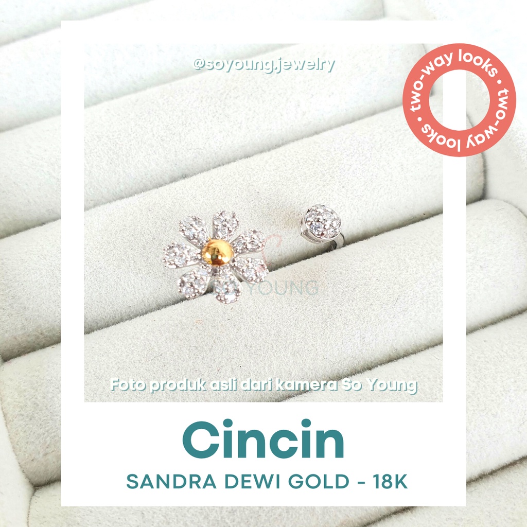 Cincin Sandra Dewi Gold Flower Daisy Collection RI200287 Kadar 18K