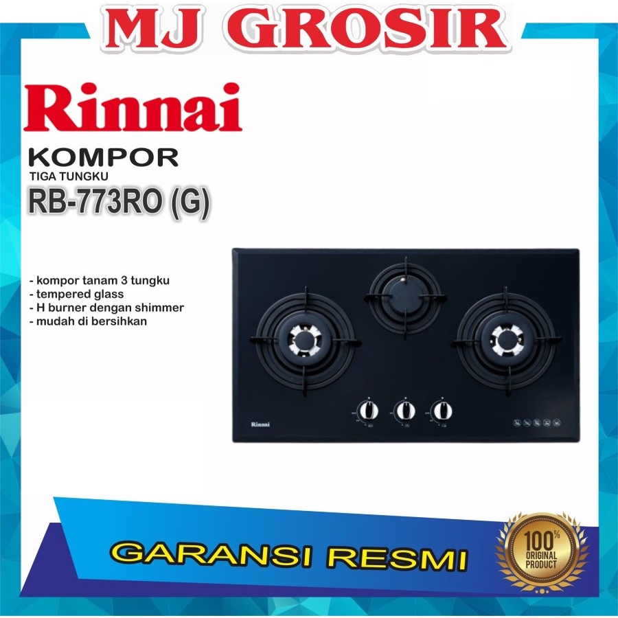 PROMO KOMPOR 3 TUNGKU RINNAI RB 773 ROG RB773ROG KOMPOR TANAM