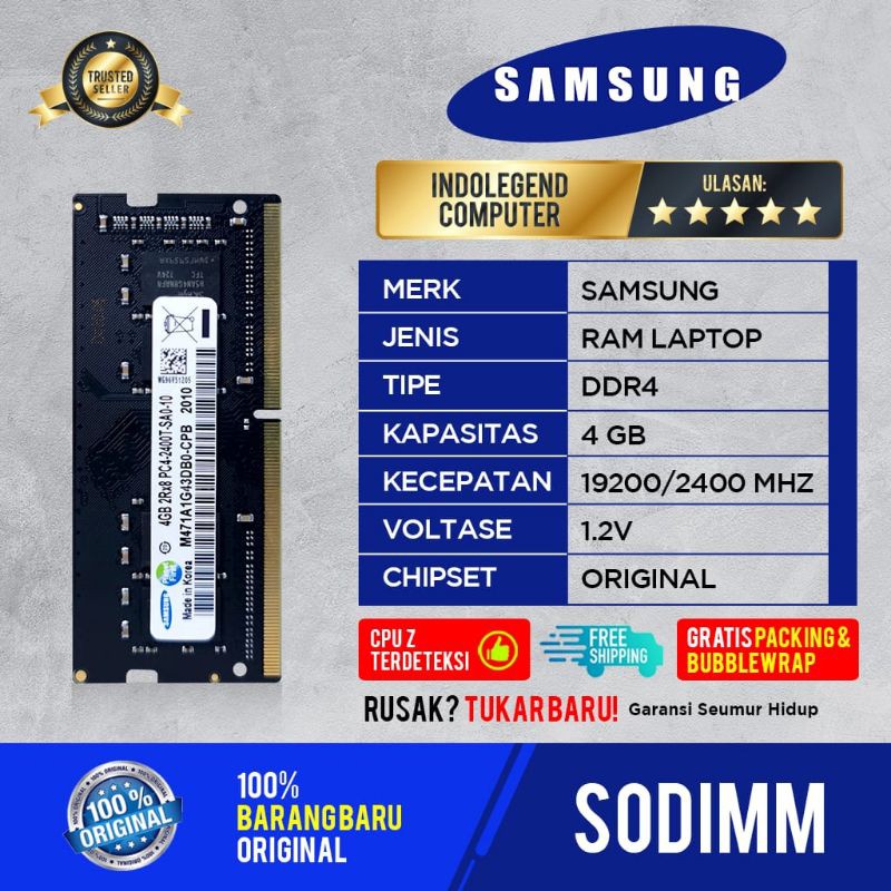 SAMSUNG SODIM DDR4 4GB PC19200