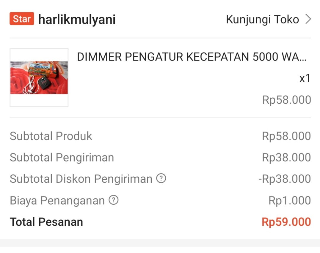 Dimmer Pengatur Kecepatan 5000 Watt Power
