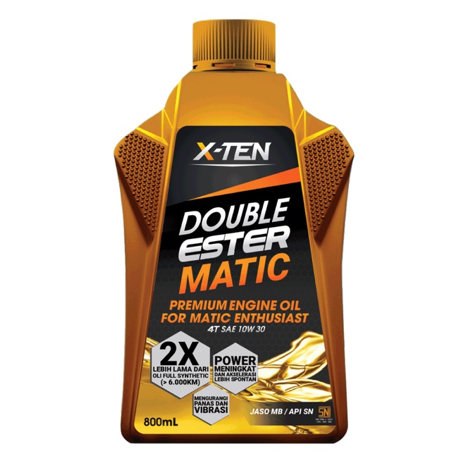 Oli motor xten X-ten Double Ester matic SAE 10W-30. 800 ml