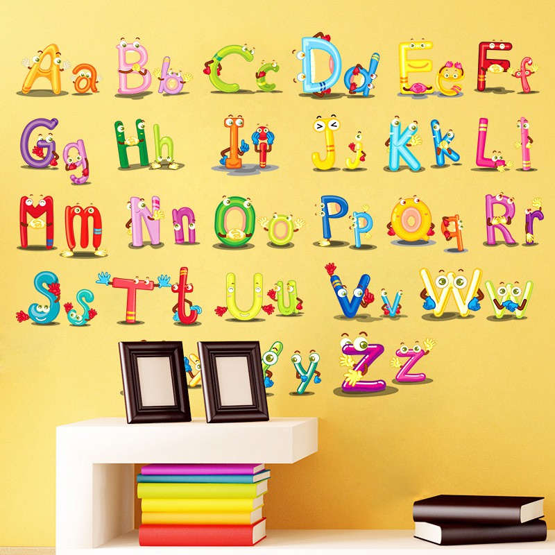 Reliza Wall Sticker Alpabeth 46x60cm Huruf Abjad Study Anak Belajar Stiker Dinding LDR6220