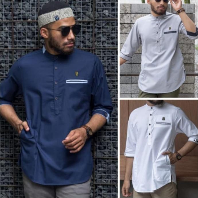 Kemeja pria koko lengan pendek katun UHUD