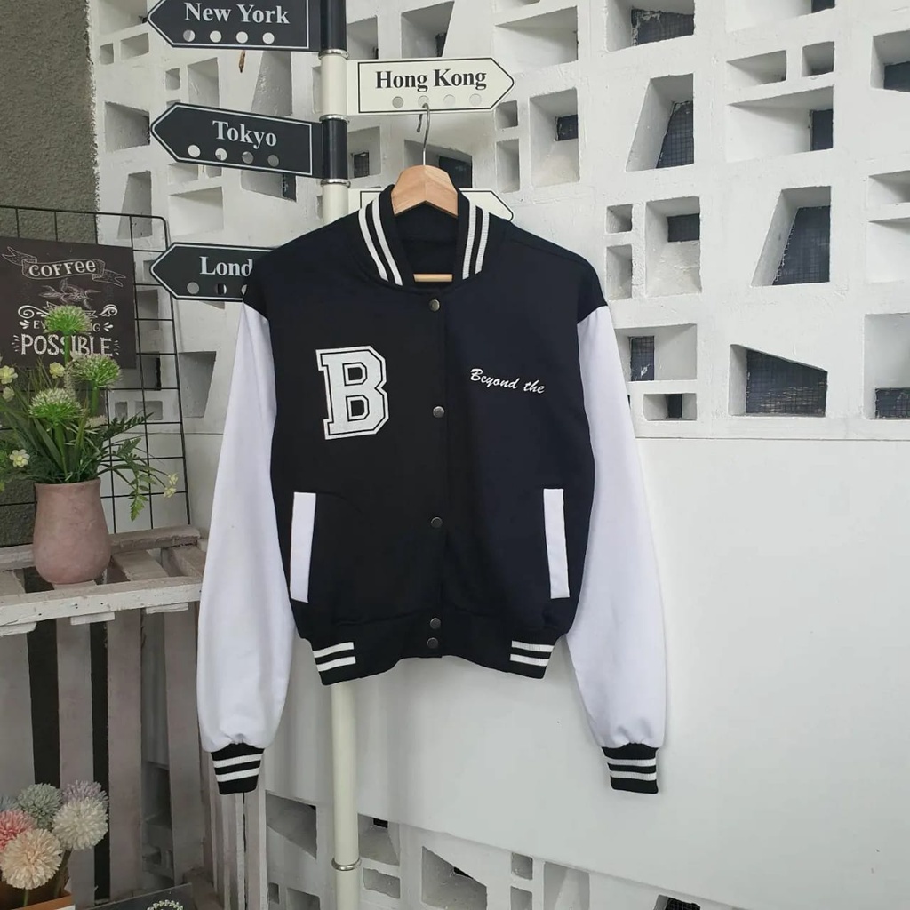 Beyand Croope Jaket Base Ball B Beyond The Baseball Jacket Outerwear Matt Fleece Tebal Premium l Jacket OOTD Casual Unisex