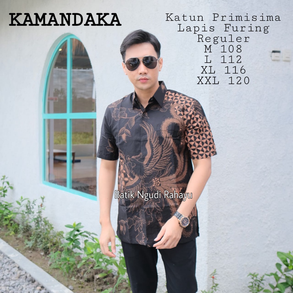 BATIK PRIA TERBARU HITAM COKLAT S M L XL XXL BAJU kemeja batik pria lengan PANJANG PENDEK PREMIUM &quot;NGUDI&quot;