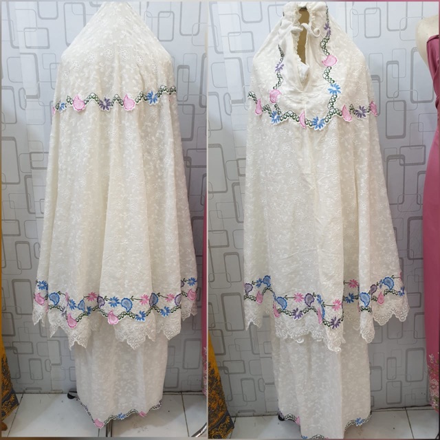 MUKENA KATUN PRADA BORDIR TIMBUL MEWAH BANGET
