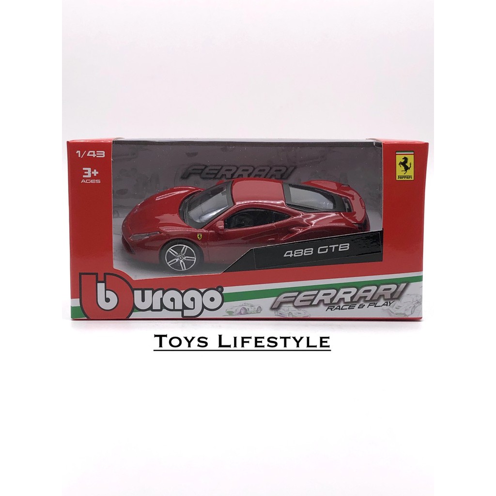 Bburago Diecast - Ferrari 488 GTB Skala 1:43 (Ferrari Series)