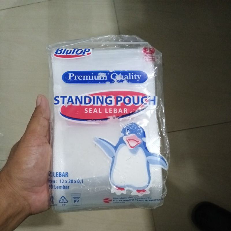 Plastik Standing Pouch 12x20 BluTop