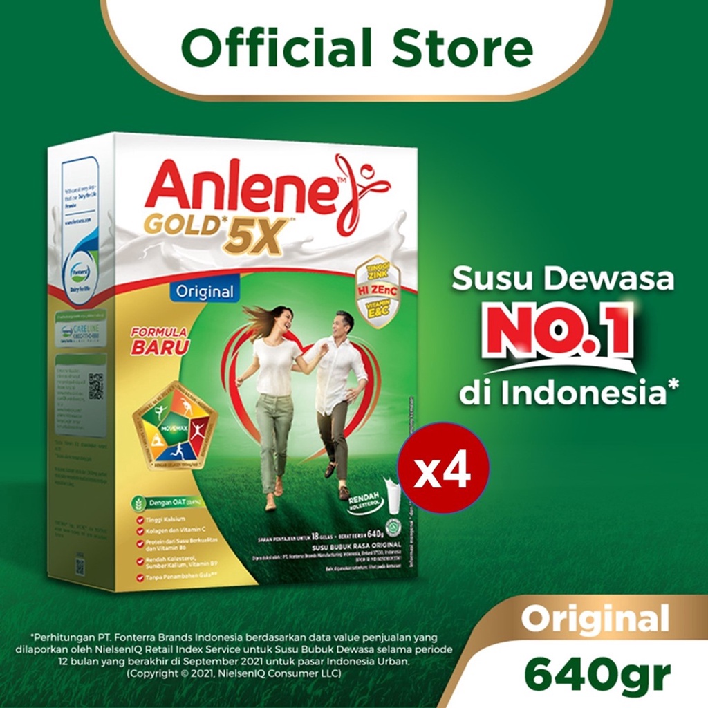 Promo Harga Anlene Gold Plus 5x Hi-Calcium Original 640 gr - Shopee