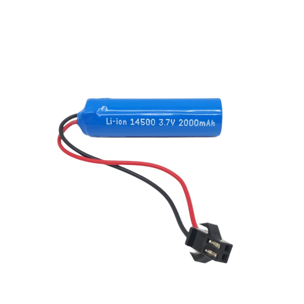 Battery Mobil RC Li-ION 14500 Soket Hitam 3.7V - 2000mAh Ukuran Baterai 5cm x 1.25mm