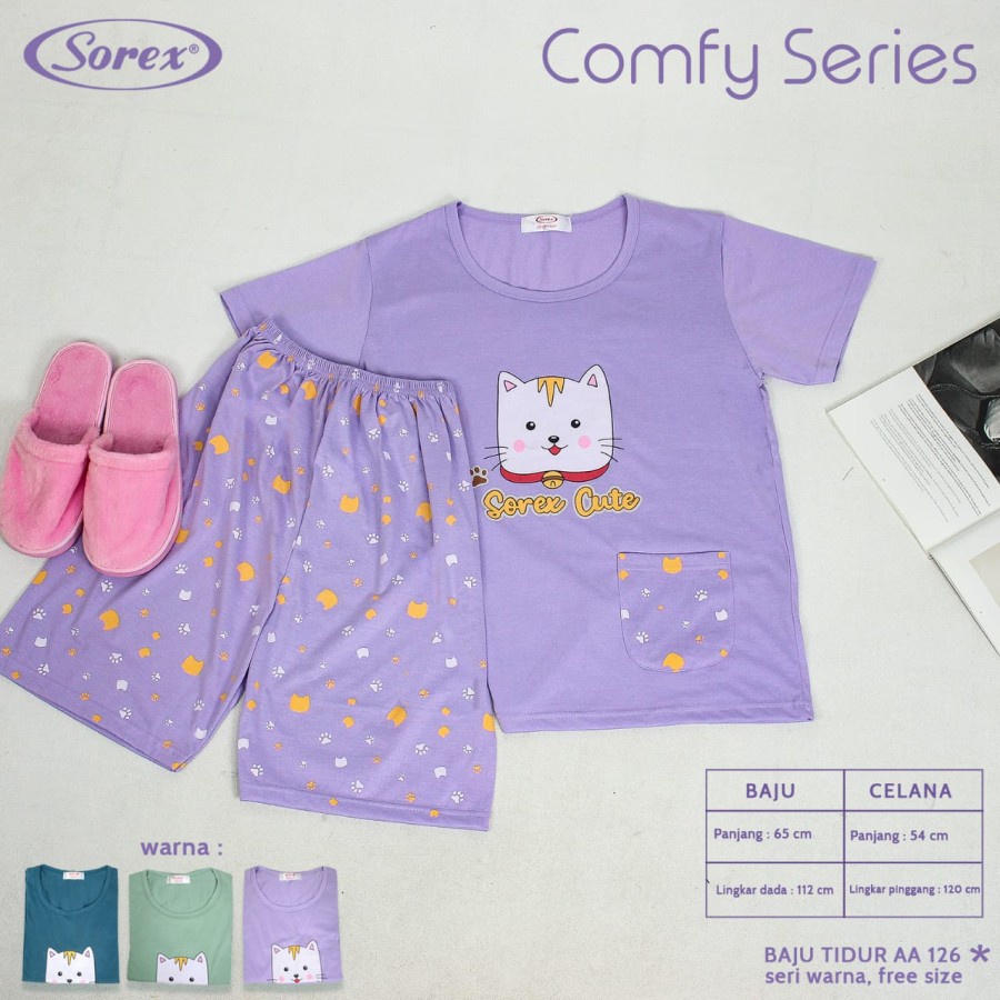 stelan set baju tidur sorex AA 120 126 118piyama baju santai harian