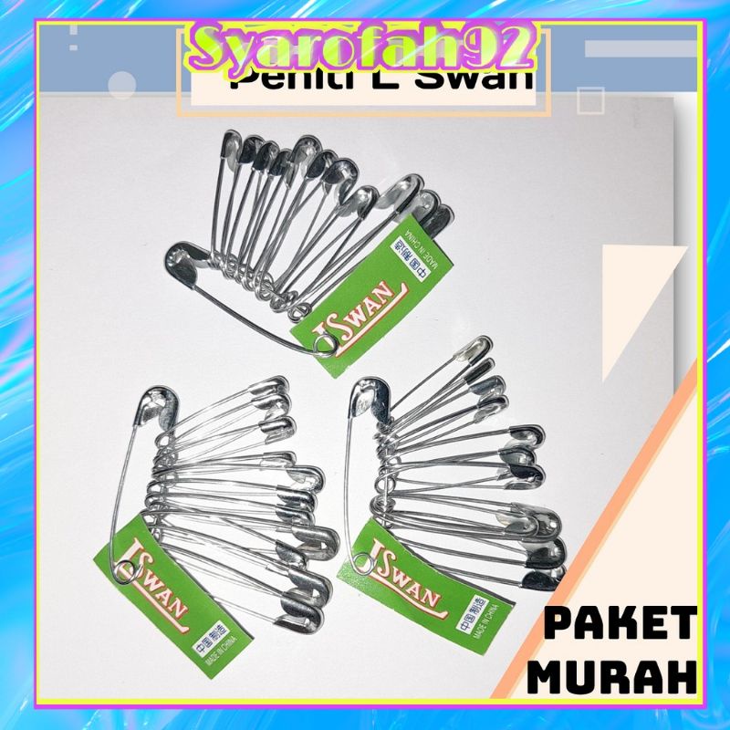 (SYA92) Peniti L SWAN 1 Renceng isi 12.pcs // Peniti Stainless Anti karat