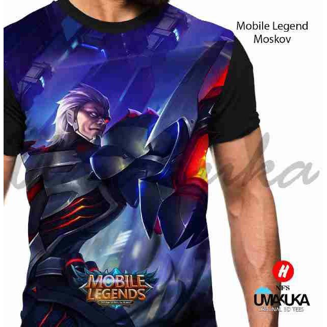 ML Moskov Skin Epic T-Shirt Kaos Baju 3D Karakter Mobile Legends Full Print Umakuka Original Murah