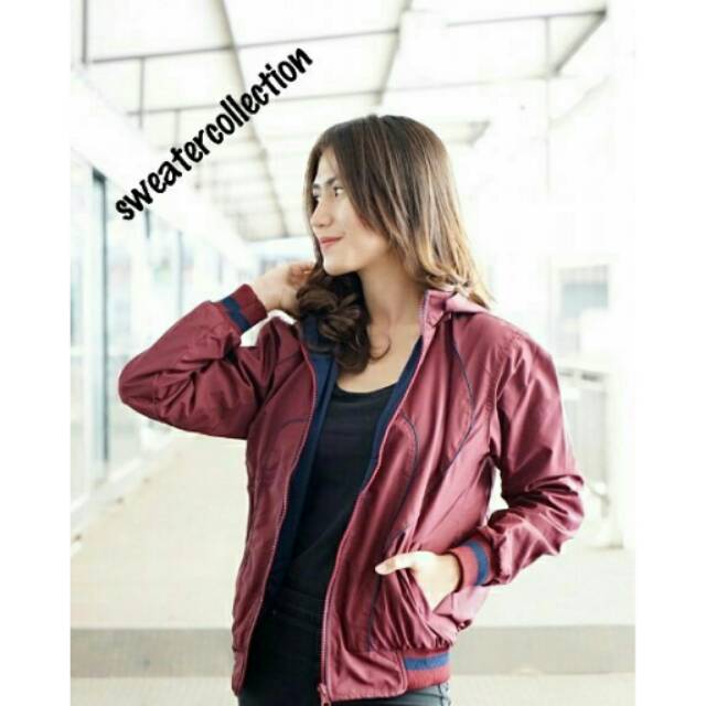 Hodie bomber marun