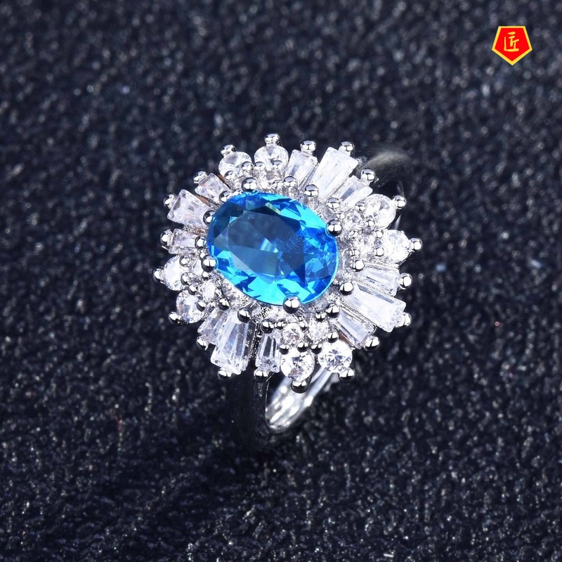 [Ready Stock]Fashion Personality Natural Sapphire Pink Diamond Ring