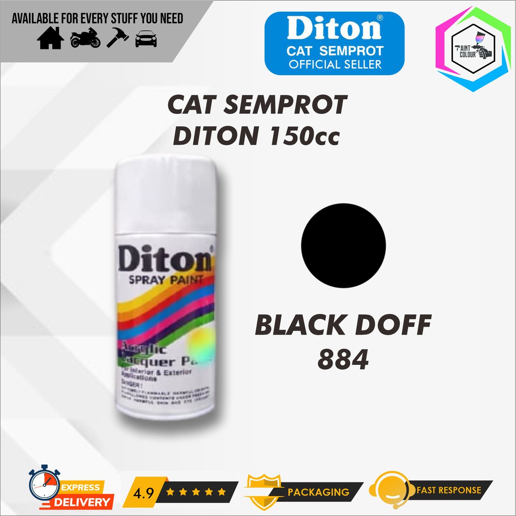 Diton Cat Semprot/Pylox/Motor/Helm/Gundam 150cc - 884 Black Doff