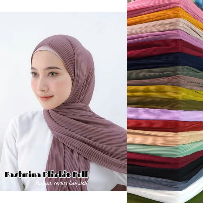 Grosir Isi 10 pcs BEST SELLER Pasmina Plisket renda ceruty babydoll pasmina plisket padi