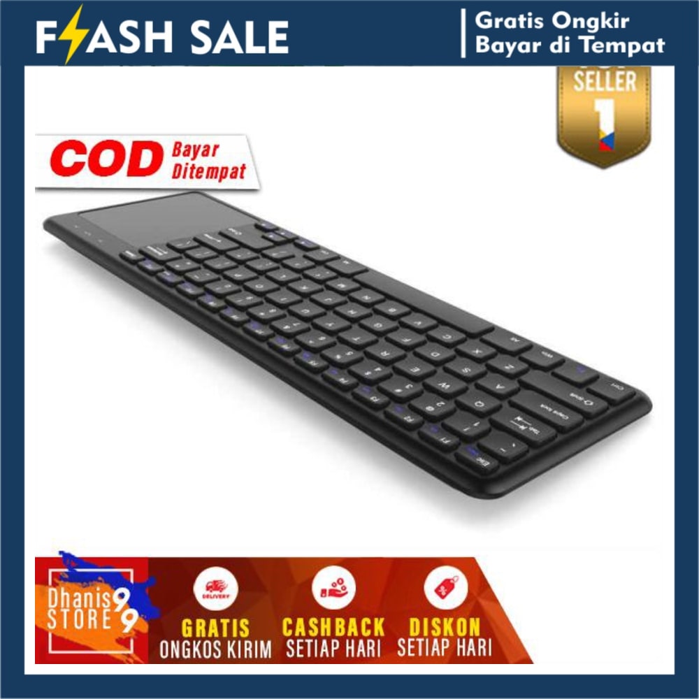 Keyboard Wireless dengan Touchpad Komputer Keybord Wireles Murah Kibord COD
