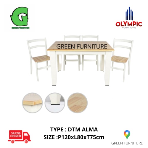 meja makan olympic DTM ALMA 4s meja cafe meja resto meja kantin kursi makan