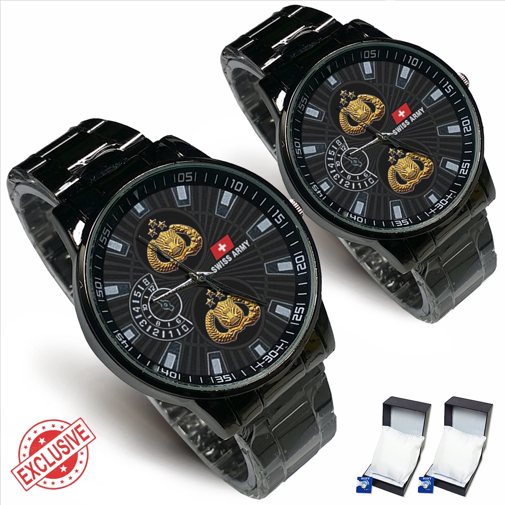 Jam Tangan Rantai Couple Logo POLRI (Cool)