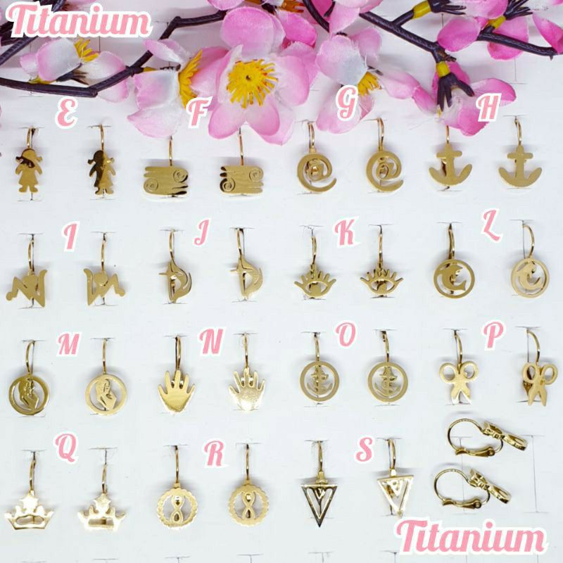 1 lusinan anting titanium isi 12psg Random model campur2