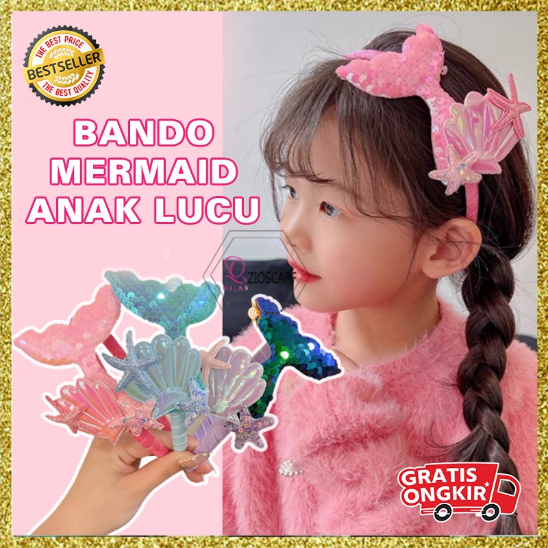 Bando Korea Anak Perempuan Aksen Mermaid Pernak Pernik Aksesoris Rambut Anak fashion korea AK213