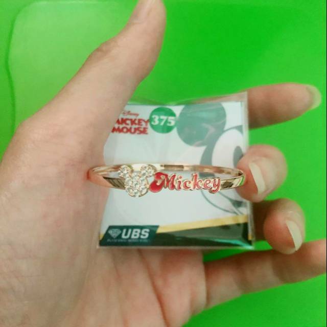 Gelang bangle anak kepala mickey kadar 375 mata UBS