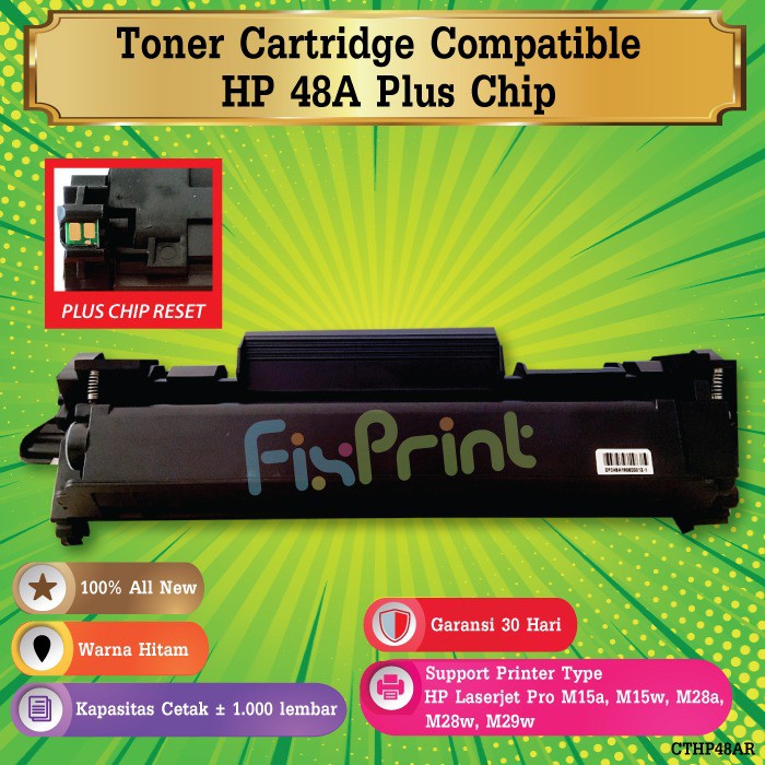 Toner Cartridge Compatible HP CF248A 48A Printer Laserjet Pro M15 M15w M28a M28w M29w Plus Chip