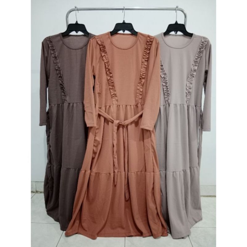 Gamis terkini gamis muslim/gamis dress polos/baju gamis busana muslim 3 susun