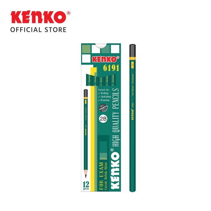 Nokida Pensil 2B Kenko 6191 [12 Pcs] / Pencils 1 Pack 2B Pinsil 2 B Kenko Pinsil 1 Box Pingsil 1 Pak