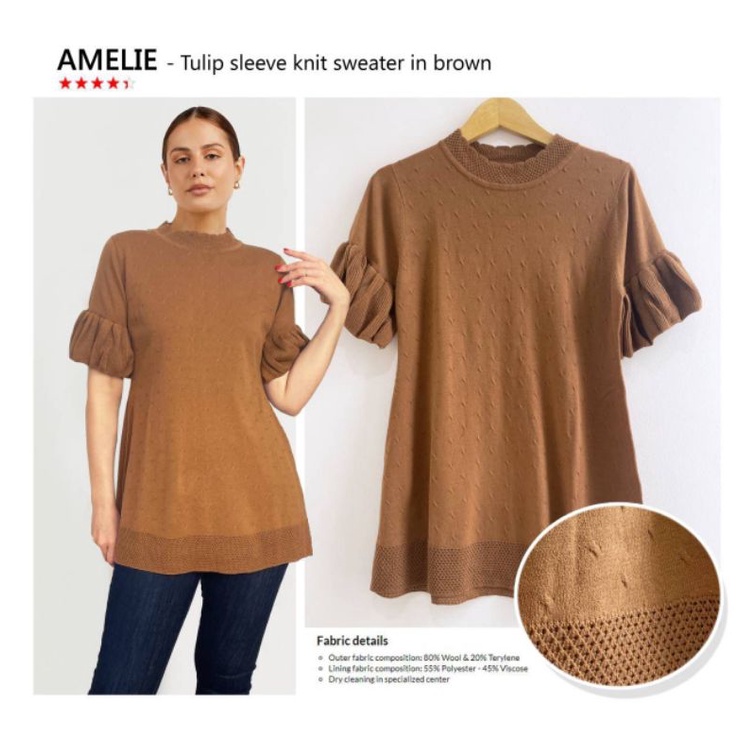 Ameli* Tulip sleeve knit blouse