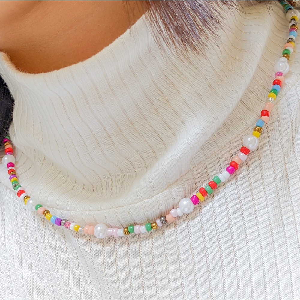 Nyamannya Necklace Pearl Kalung Mutiara Choker Warna Warni Aksesoris Rantai Berlin Series