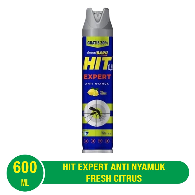 HIT Expert Aerosol Anti Nyamuk Fresh Citrus 200ml / 415ml / 600ml