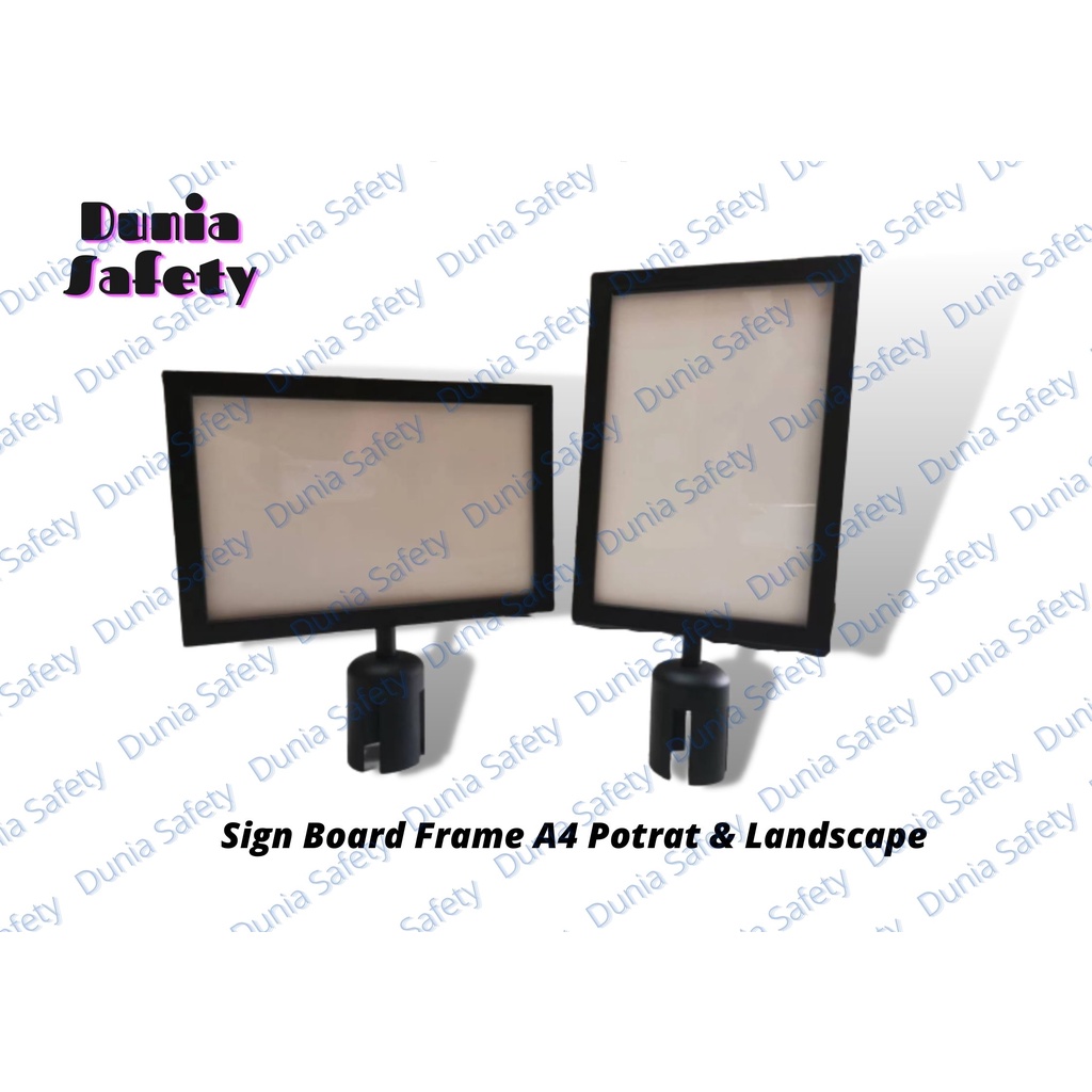 

Sign Board Frame Stainless Hitam A4 & A3/ Potrat & Landscape