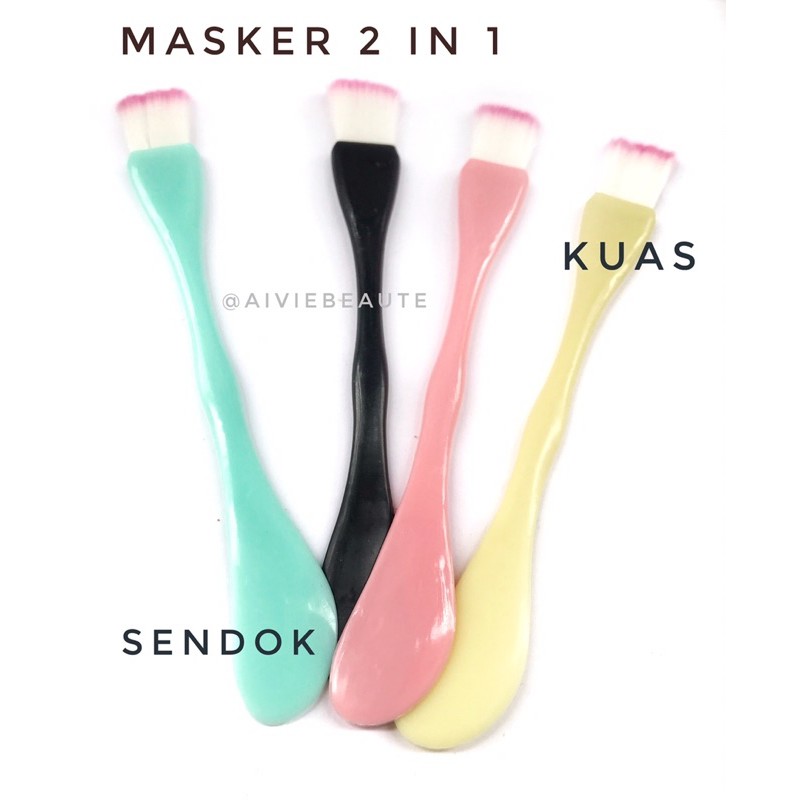 kuas masker wajah 2 in 1 / kuas masker / sendok masker muka