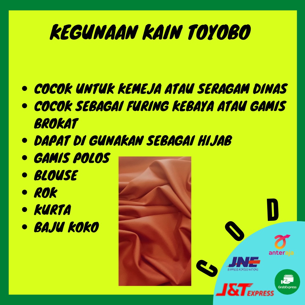 Bahan kain bakal kain katun Toyobo Katun Jepang Cotton Bakal Kain Katun Meteran Bahan Kain Katun Bahan Kain Toyobo Premium Bahan Kain Katun Jepang Meteran Polos Kain Katun Toyobo Polos